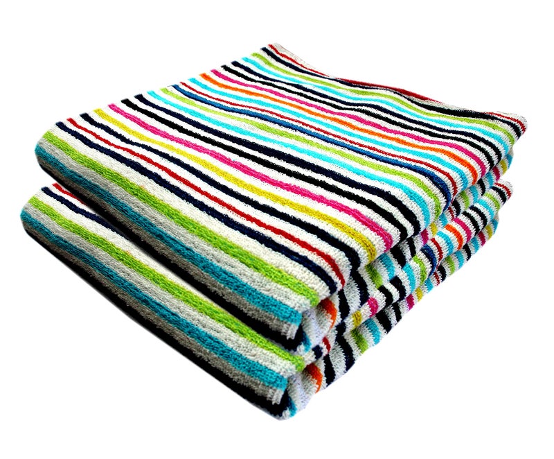 Space Fly Premium Luxury Soft & Cotton Striped, Large Size Bath Towels, Touch to Good Feel (Size: 28X59 Inch) (Set of 2) - Image 1