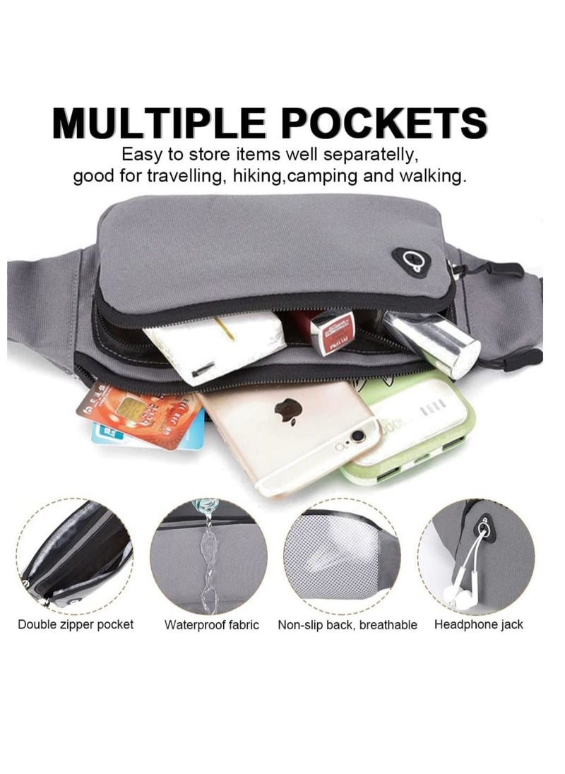 Y&D - Large f anny Pack Belt Bag - Elastic Belt, Fit 15 to 43inch Waists Holds Phones up 4.7inch for Running Hiking Travel Workout Dog Walking Outdoors Sport Fishing Waist - Image 1