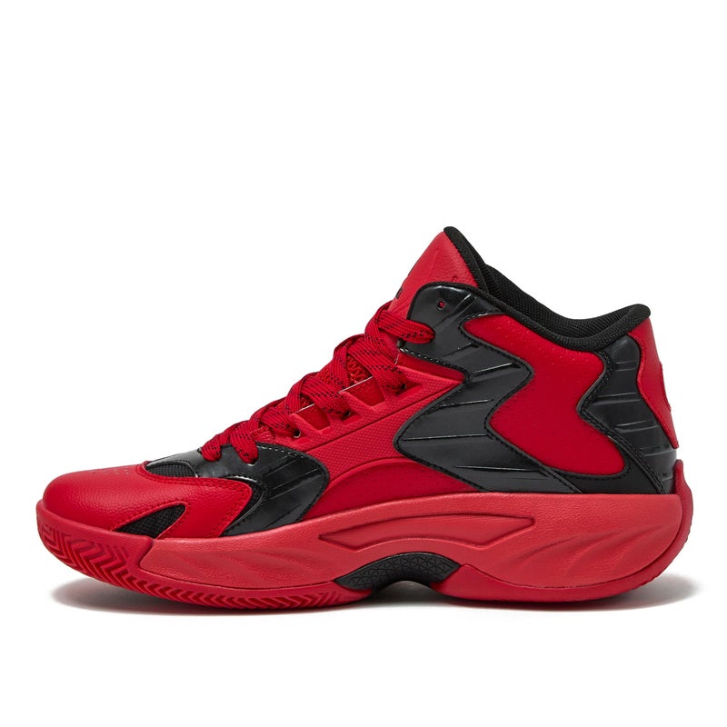 SHAQ Devastator 2.0 High Top Basketball Shoes for Men, Indoor or Outdoor Court Basketball Mens Sneakers - Black, White, Green or Blue Size 8 to 13 - Red/Black, 13 Medium - Image 3