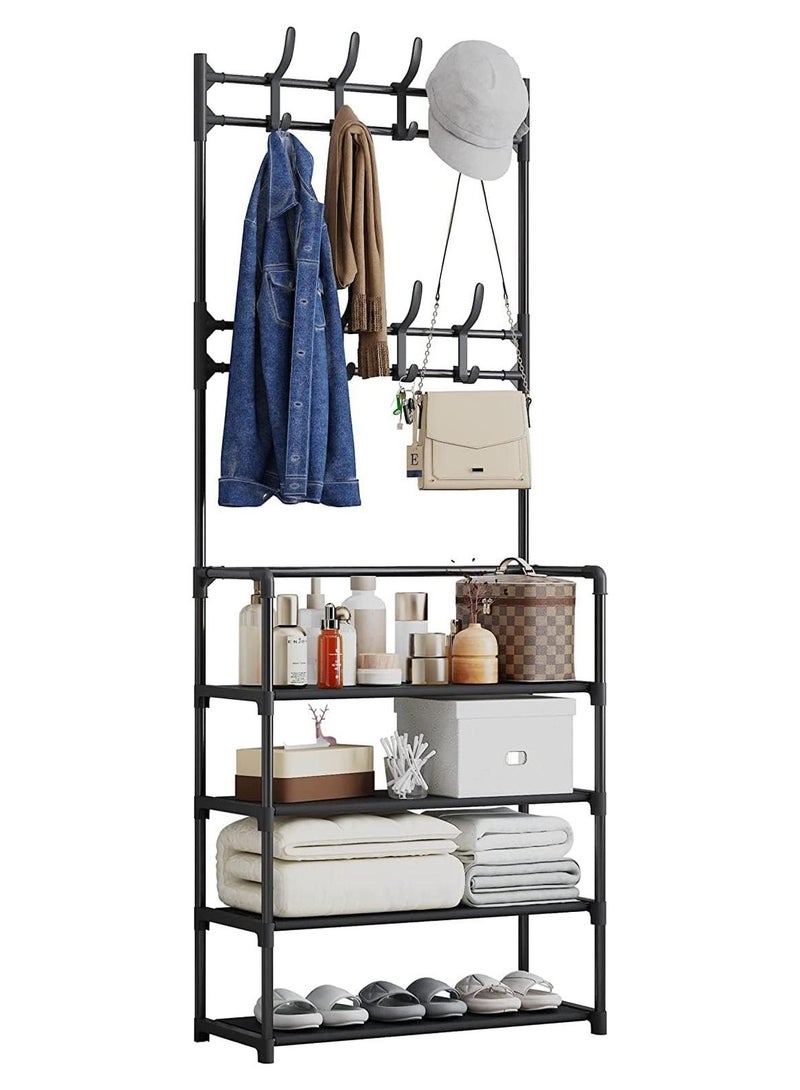 5 Tier Home Entryway Multifunctional Shoe and Hat Rack 80*29.5*154cm - Image 1