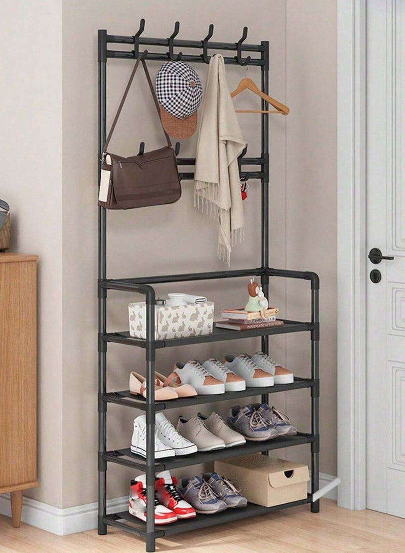 5 Tier Home Entryway Multifunctional Shoe and Hat Rack 80*29.5*154cm - Image 2