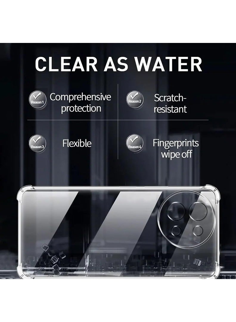 Theodor Vivo Y58 Clear Case, Shock-Absorption TPU Cell Phone Cover with Reinforced Corners, Soft Flexible & Crystal Clear Protective Bumper Case - Image 3
