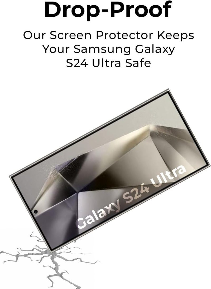 TIGER Samsung Galaxy S24 Ultra Full Glue Tempered Glass Full HD Clarity Glass Fingerprint ID Unlock S24 Ultra Full Coverage Glass for Samsung Galaxy S24 Ultra 6.8-inch - Image 5