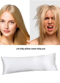 LUNA Home Silky satin, 1-piece long pillow cover, white color.  - Image 5