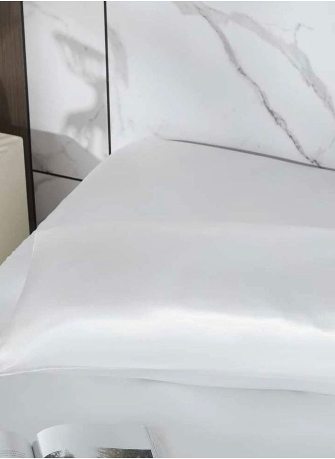 LUNA Home Silky satin, 1-piece long pillow cover, white color.  - Image 4