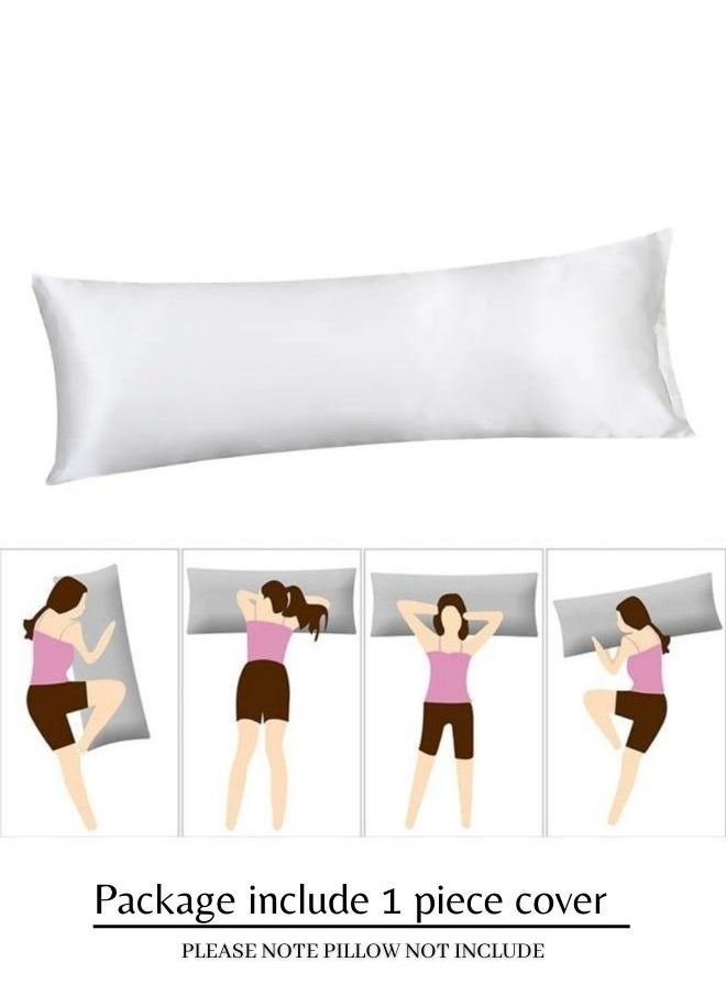 LUNA Home Silky satin, 1-piece long pillow cover, white color.  - Image 5