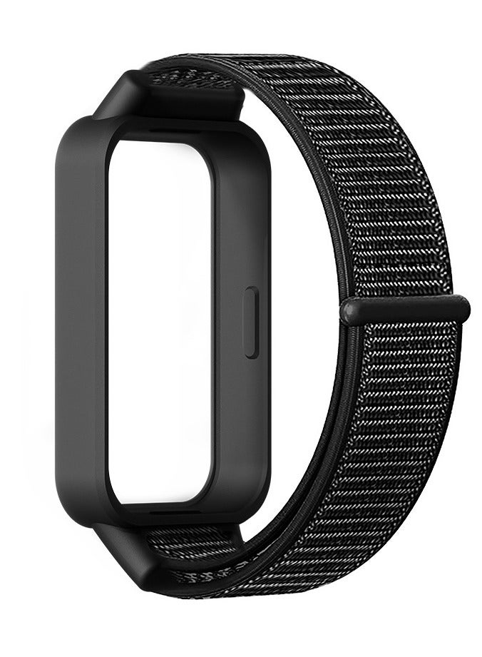 حَبْل تِك حزام نايلون متوافق مع سوار Xiaomi Mi Band 9 Active ناعم قابل للتعديل للرجال والنساء  - Image 2
