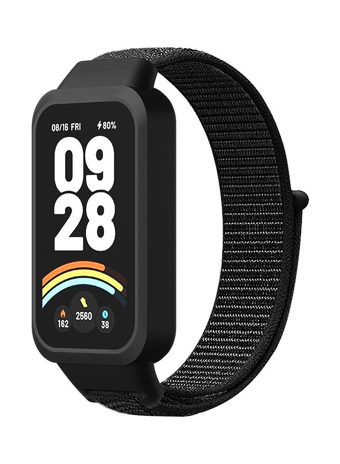 حَبْل تِك حزام نايلون متوافق مع سوار Xiaomi Mi Band 9 Active ناعم قابل للتعديل للرجال والنساء  - Image 1
