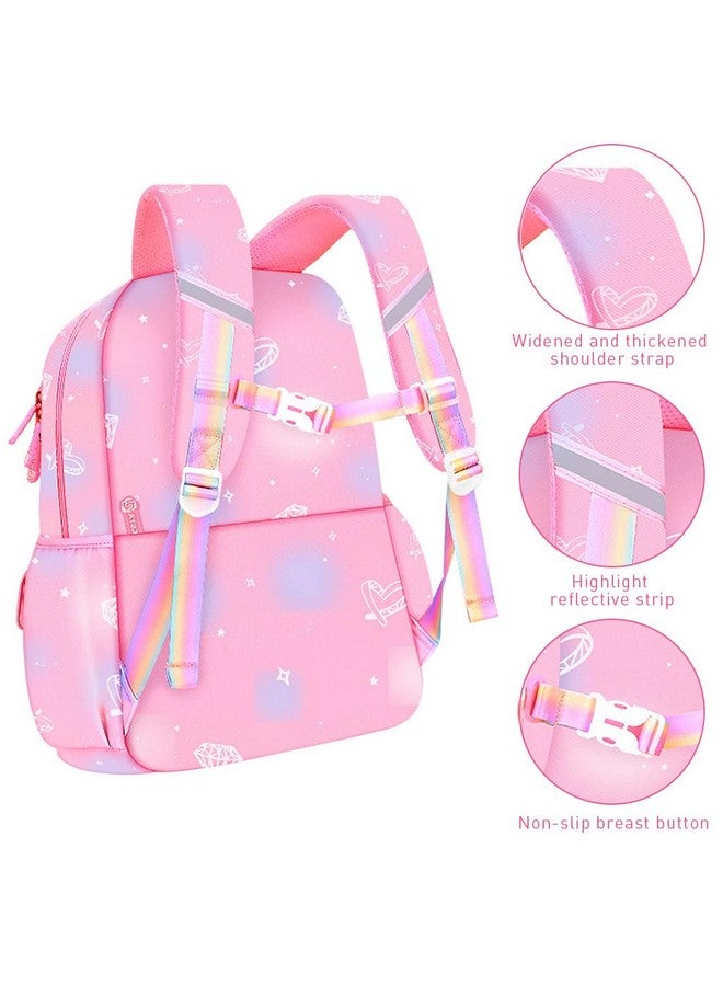 PALAY PALAY® School Backpacks for Girls Stylish School Bags for Girls Kids 7-12 Years Old Cartoon Water Resistant Backpack Durable Burden Relief School Bag Children's Day Birthday Gift for Girls - Pink - Image 4