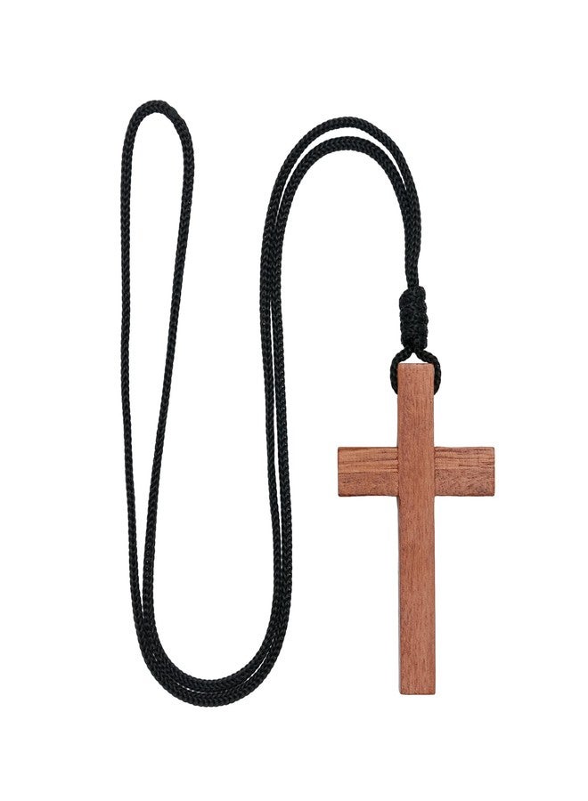 Intercession Wood Cross Crucifix on Cord (2.75 Inches) - Image 2