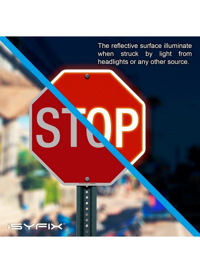 iSYFIX iSYFIX Stop Sign Reflective Aluminum - 12 x 12 Inch,1 Pack- Street Traffic, Slow Warning, Laminated, UV, Weather, Scratch and Fade Resistant on Outdoors, Great for Crossings, Garage and Parking  - Image 4