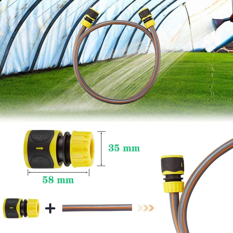 LitOrange Hose Connection Set, Hose Pipe Fitting Connection Kit including 1.5M 4-layer PVC Pipe, 2 x 1/2" Hose End Quick Connectors, for Irrigation, Car Wash, Gardening,Pet - Image 4