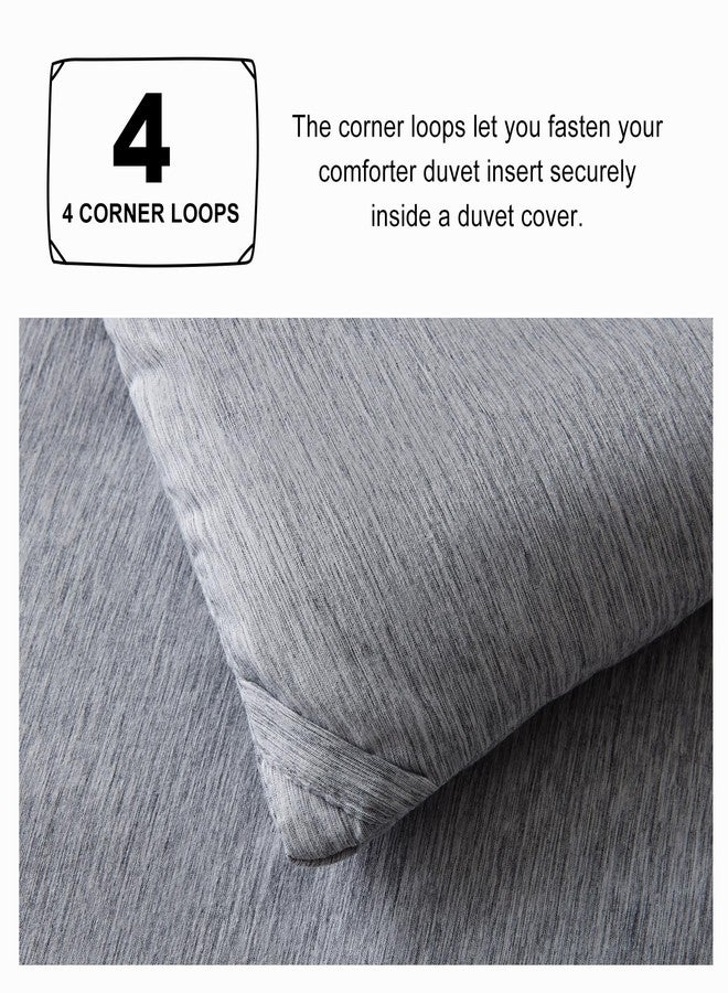 CozyLux Oversized King Comforter Set, 3 Pieces 120x98 Grey Soft Luxury Cationic Dyeing Bedding Set for All Season, Gray Breathable Fluffy Bed Sets with 1 Alternative Comforter and 2 Pillow Shams - Image 4