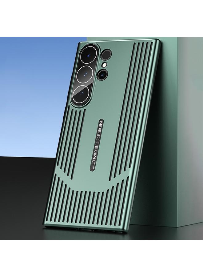 Green Tiger For Samsung Galaxy S23 Ultra 5G Ice Sense Heat Dissipation Electroplating Frosted Phone Case(Light Green)