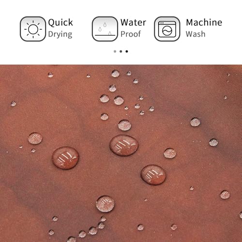 Gibelle Brown Striped Shower Curtain, Orange Copper and Pale Peach Abstract Fall Cool Glass Texture Vintage Ombre Design Bathroom Curtain Waterproof Fabric Shower Curtain, 72x72 - Image 5