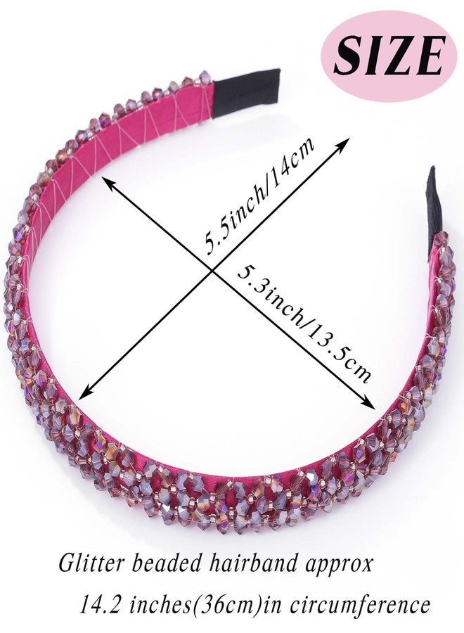 كامبسيس مجموعة كامبسيس من 3 قطع من عصابات الرأس الكريستالية اللامعة، عصابات شعر مزينة بالخرز، حلقات شعر مرصعة بأحجار الراين، إكسسوارات شعر مزخرفة لحفلات أعياد الميلاد والتصوير الفوتوغرافي للنساء - Image 3