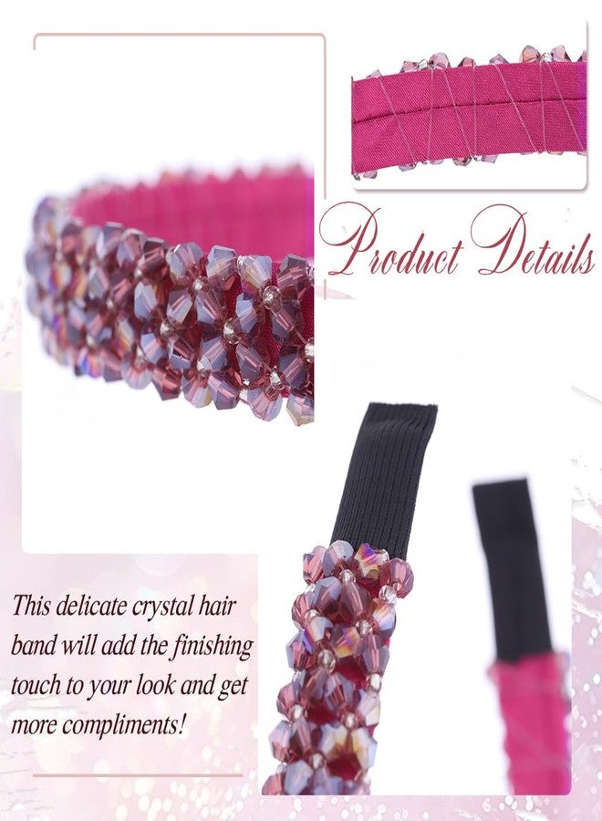 كامبسيس مجموعة كامبسيس من 3 قطع من عصابات الرأس الكريستالية اللامعة، عصابات شعر مزينة بالخرز، حلقات شعر مرصعة بأحجار الراين، إكسسوارات شعر مزخرفة لحفلات أعياد الميلاد والتصوير الفوتوغرافي للنساء - Image 4