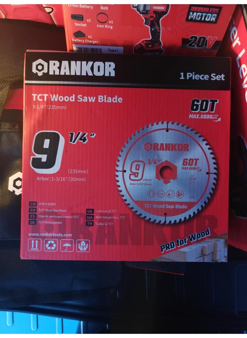 Rankor Standard TCT Circular Saw Blade For wood 30 x 235mm x 60T - Image 2