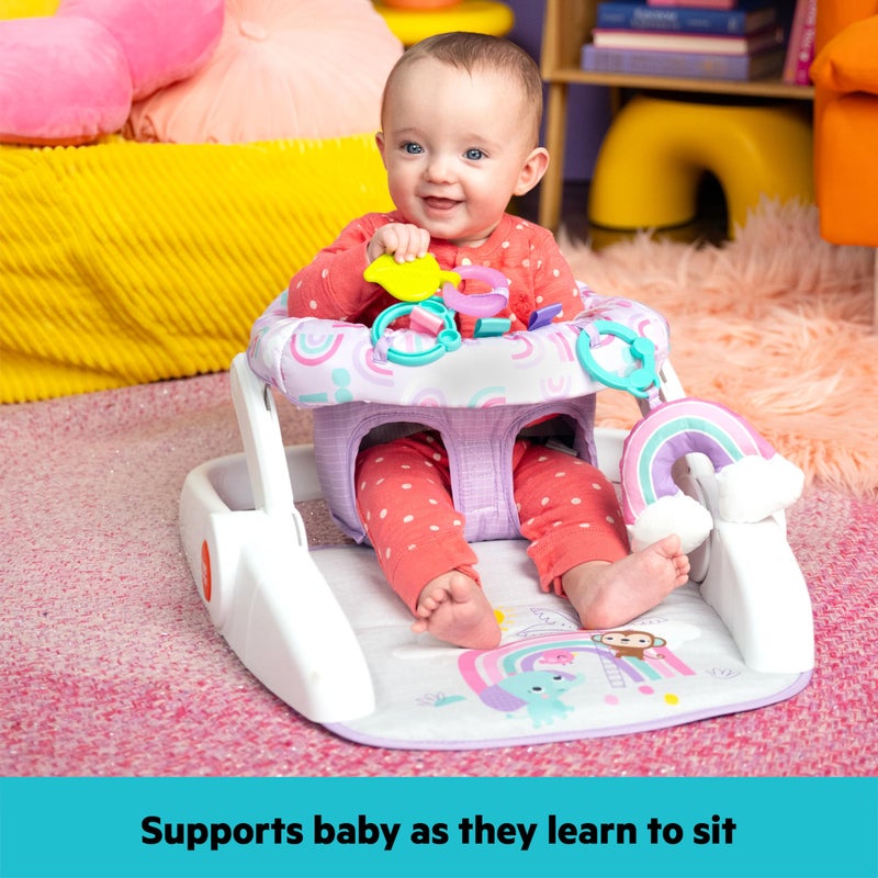Bright Starts Learn-to-Sit Baby Floor Seat, 2-Positions Grow with Infant, Portable Baby Chair, Includes Sensory Toys, Unisex, 4-12 Months, Purple Paradise - Image 4