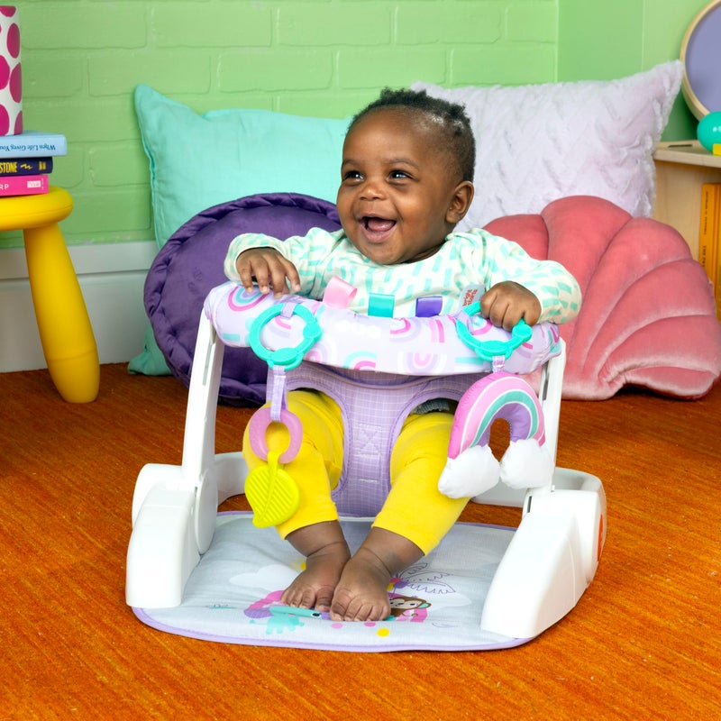Bright Starts Learn-to-Sit Baby Floor Seat, 2-Positions Grow with Infant, Portable Baby Chair, Includes Sensory Toys, Unisex, 4-12 Months, Purple Paradise - Image 2
