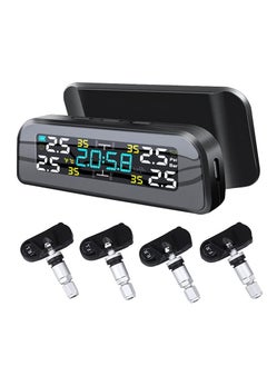 Tire Pressure Monitoring System Solar Tire Pressure Monitor System Universal Wireless Car Alarm Waterproof External Sensors for Rv Trailer Car