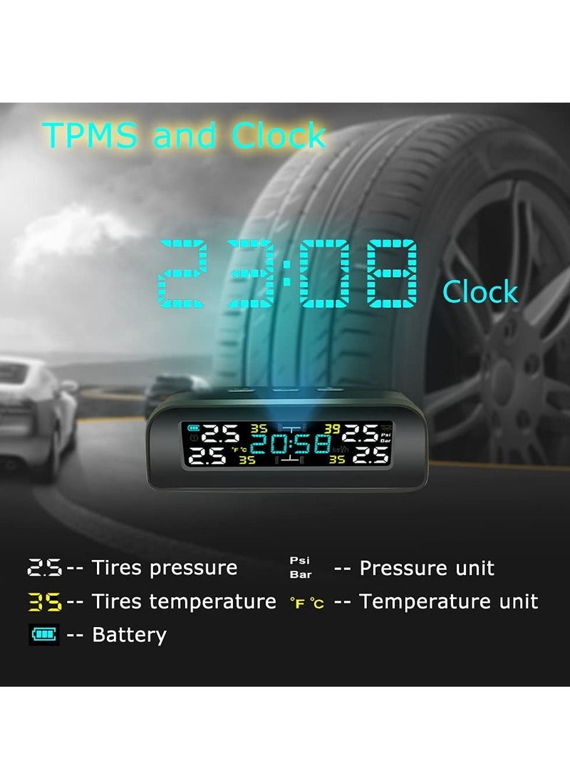 SYOSI - Tire Pressure Monitoring System Solar Tire Pressure Monitor System Universal Wireless Car Alarm Waterproof External Sensors for Rv Trailer Car - Image 1
