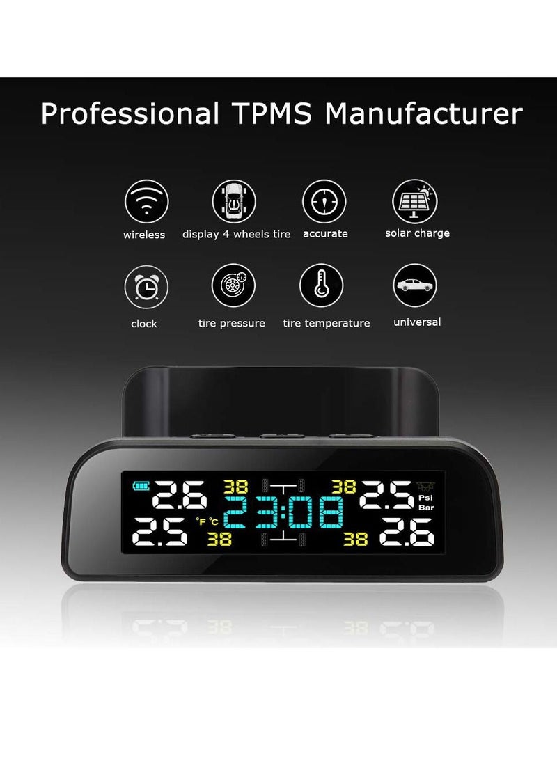 SYOSI - Tire Pressure Monitoring System Solar Tire Pressure Monitor System Universal Wireless Car Alarm Waterproof External Sensors for Rv Trailer Car - Image 1