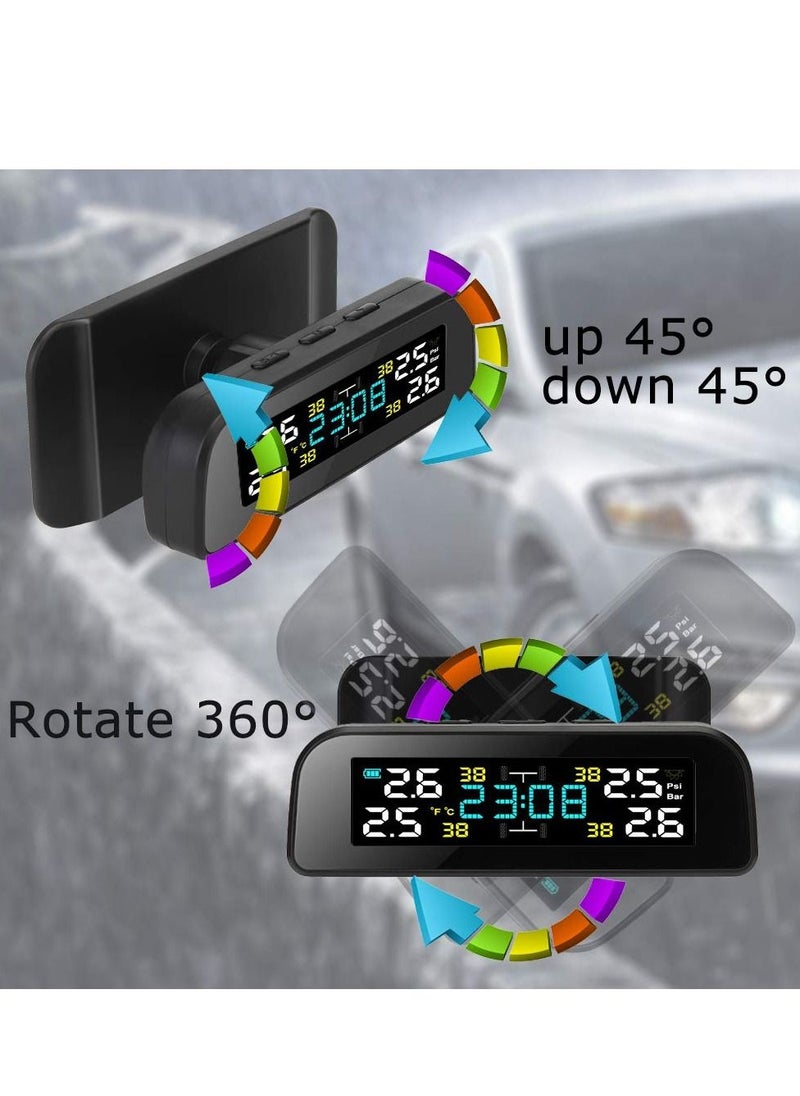 SYOSI - Tire Pressure Monitoring System Solar Tire Pressure Monitor System Universal Wireless Car Alarm Waterproof External Sensors for Rv Trailer Car - Image 1