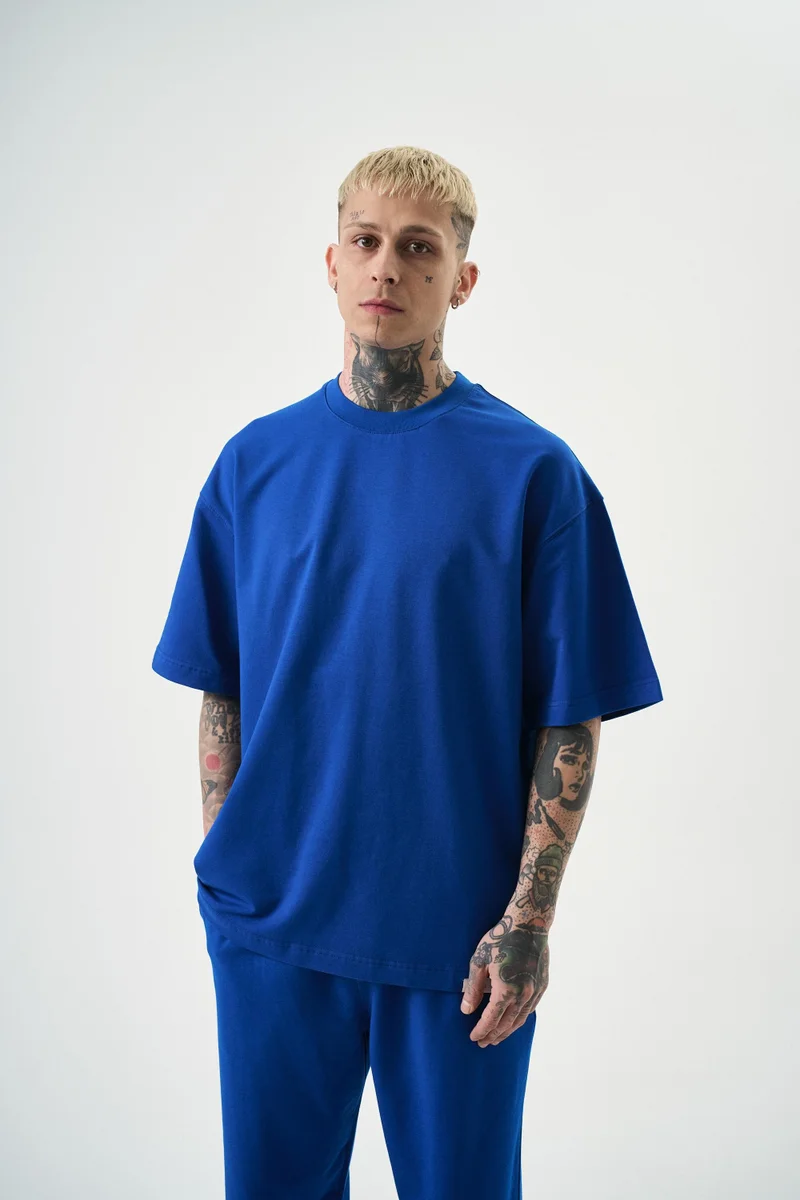 ريسباير تي شيرت رجالي أساسي، أزرق ملكي (ساكس)