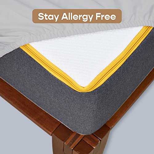 SleepyCat Waterproof Ultra Soft Mattress Protector | Cotton Feel Fitted Cover for Queen Bed | Breathable, Hypoallergenic & Durable Protection | 72x66 Inches | Grey - Image 3