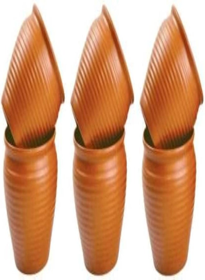 AKDC طقم أكواب شاي كولاهاد/ تشاي كولاهاد/ أدوات مائدة من فناجين الشاي للمنزل والمكتب/ طقم أكواب شاي من الطين (عبوة من 6 قطع)، بني - Image 4