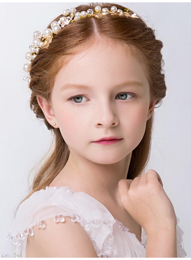 Denifery Bridal Hair Vines Crystal Pearls Flower Wedding Hair Accessories Evening Party Headpiece For Bridesmaid And Flower Girls - Image 4