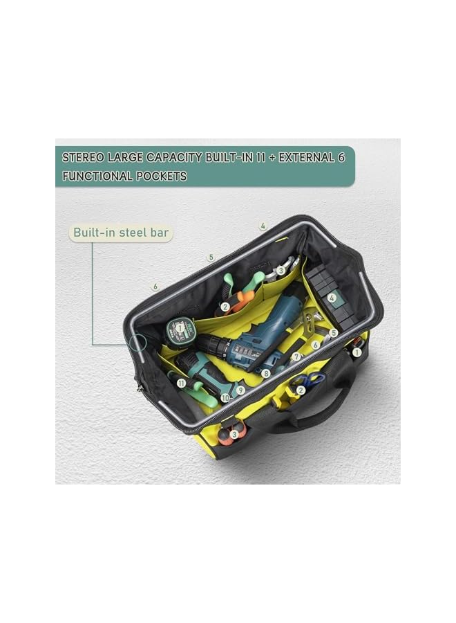 PROMASS promass Tool Storage Bag, Heavy Duty Tool Storage Bag, Large Capacity Waterproof Tool Bag with Shoulder Strap for Eletricians, DIY, Tool Storage  - Image 3