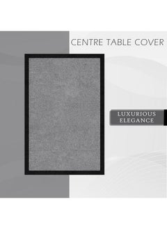 Kuber Industries Kuber Industries Center Table Cover | 40x60 Inch | 4 Seater Kitchen Table Cloth | Tabletop Cover | Tea Table Cover | Decorative Table Cover | Jute Fabric Table Cloth | Plain Black Border | Grey  - Image 2