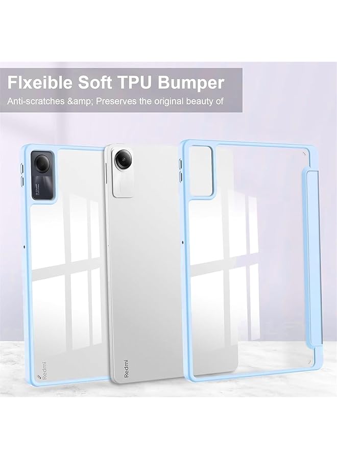 erorex Tablet Case Tpu Slim Cover Auto Wake Sleep Smart Case With Clear Transparent Back Shell Back Tablet Case Cover For Redmi Pad 10.61 Inch 2022 Released Blue - Image 2