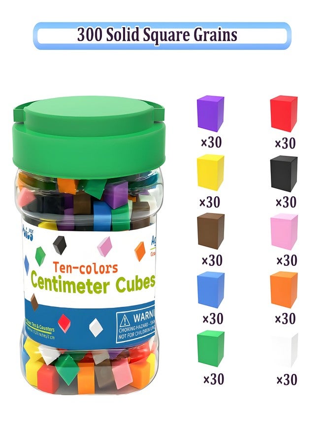 EXBEPE Geometric Solids 300 Pcs,Math Counting Cube,Plastic Color Sorting Stacking Blocks for Kids - Image 4
