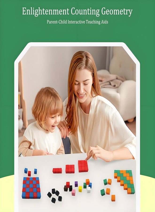 EXBEPE Geometric Solids 300 Pcs,Math Counting Cube,Plastic Color Sorting Stacking Blocks for Kids - Image 2