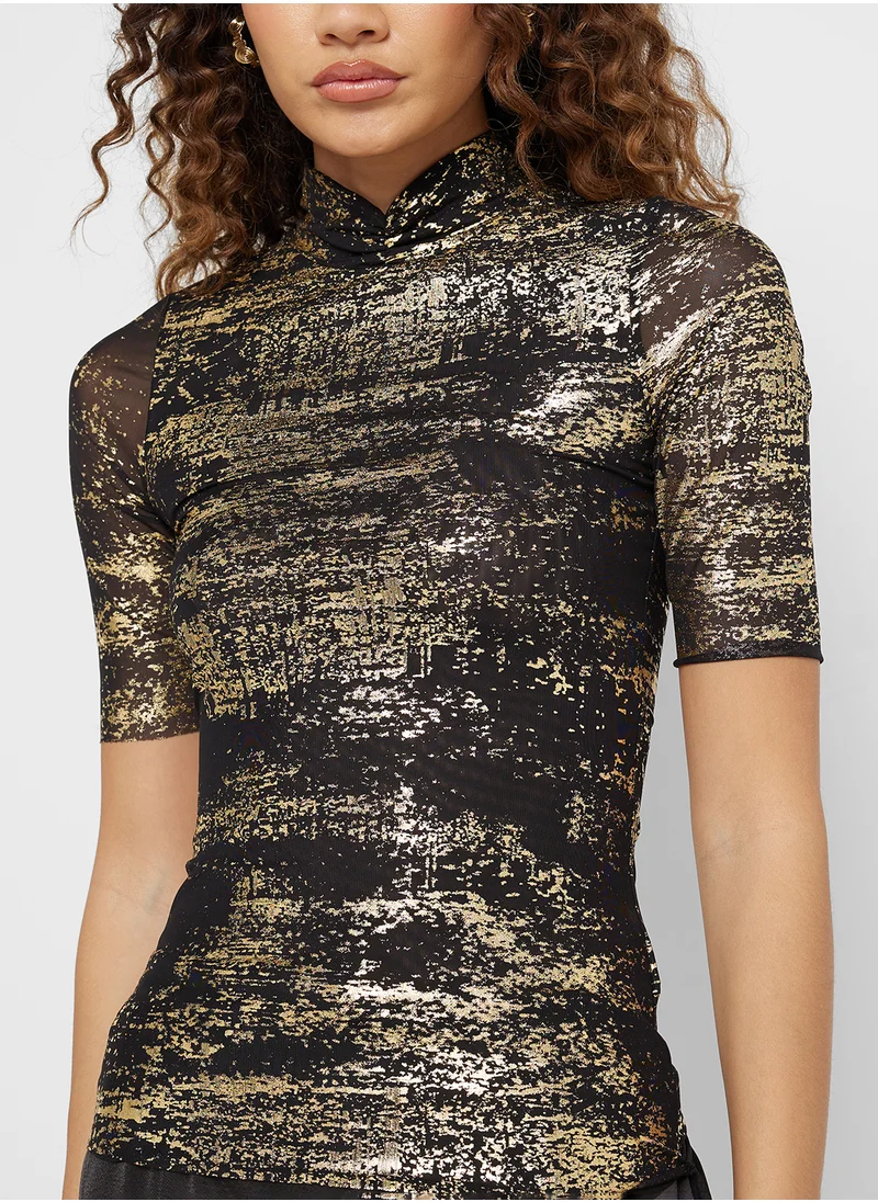 تيد بيكر LEONNHA Foil Print Top With High Neck