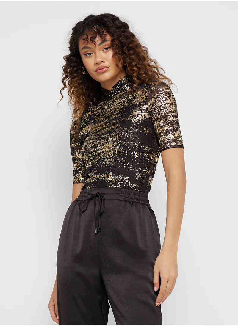 تيد بيكر LEONNHA Foil Print Top With High Neck