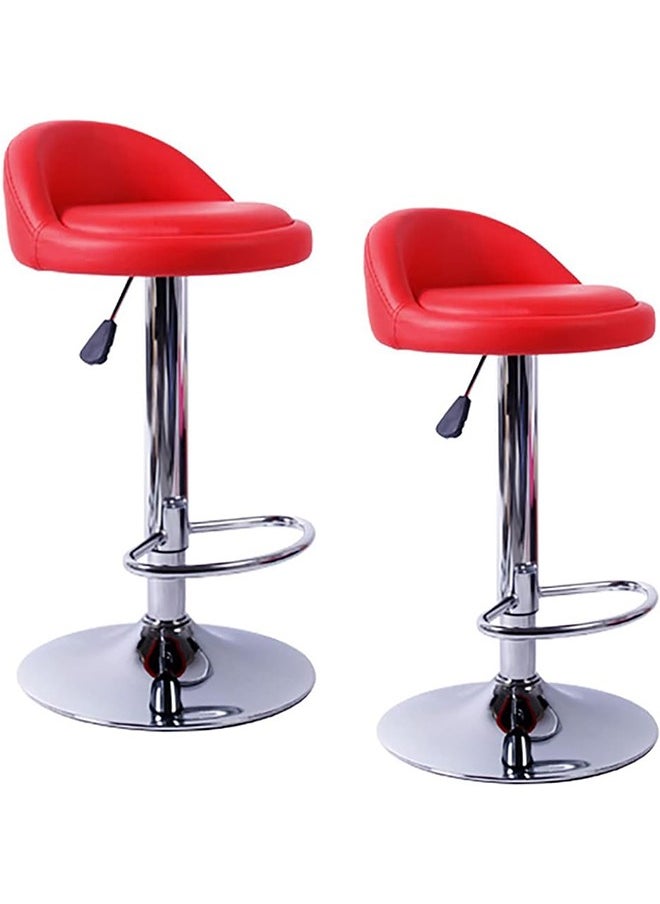 Generic Set of 2 Bar Stools PU Leather Stool Chair High Stool Chair Adjustable Swivel Bar Chair with Footrest for Kitchen,Bar Counter  - Image 1