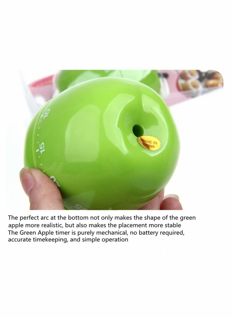 Y&D - Timers 60 Minutes Mechanical Kitchen Cooking Timer Clock Loud Alarm Counters Manual Timer(Green Apple) - Image 1