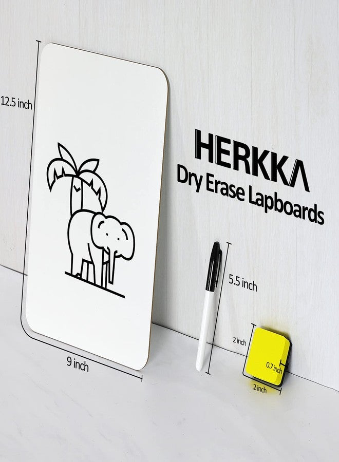 HERKKA Dry Erase Lapboards, 25 Pack Double Sided Dry Erase Lap Boards 9 x 12.5 Inch, 25 Markers, 25 Erasers, Small Dry Erase Boards for Students Classroom Teacher Supplies - Image 2