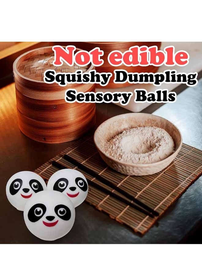 3 Pack Mini Panda Dumpling Squishy Toys  Sensory Fidget Toys Stress Balls for Adults, Squishy Stress Ball Party Favors for Kids 8-12, Stress Relief Gifts Easter Basket Stuffer - Image 4