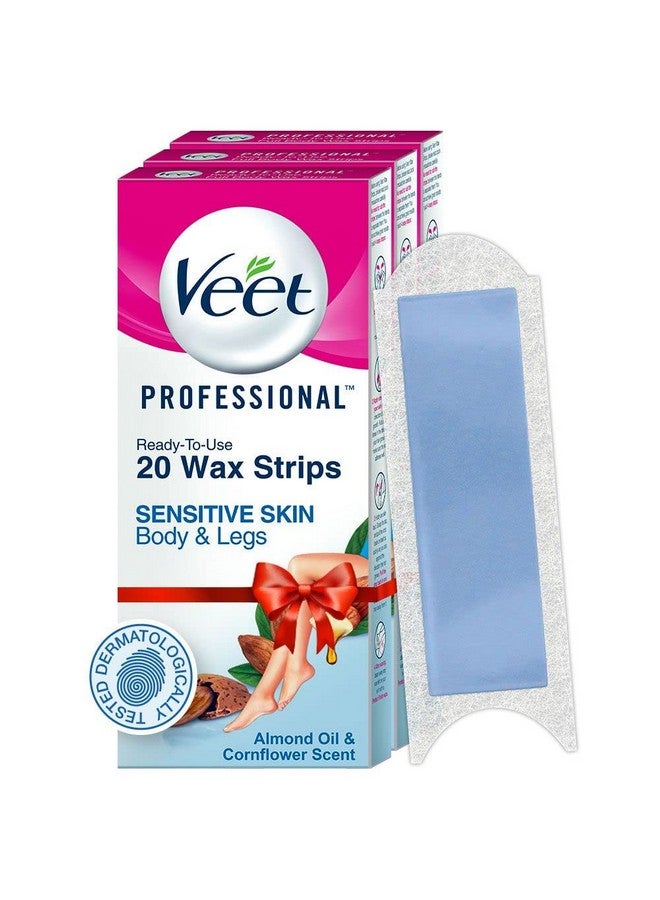 مجموعة شرائح الشمع الاحترافية للبشرة الحساسة، 20 شريطًا (عبوة من 3) | جل الشمع لإزالة الشعر للنساء | ما يصل إلى 28 يومًا من النعومة | لا حاجة إلى سخان الشمع أو حبوب الشمع - Image 1