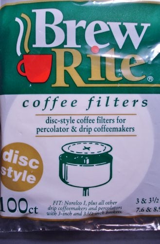 Brew Rite Coffee Filter, 3" and 3 1/2" Disc, White - Image 2