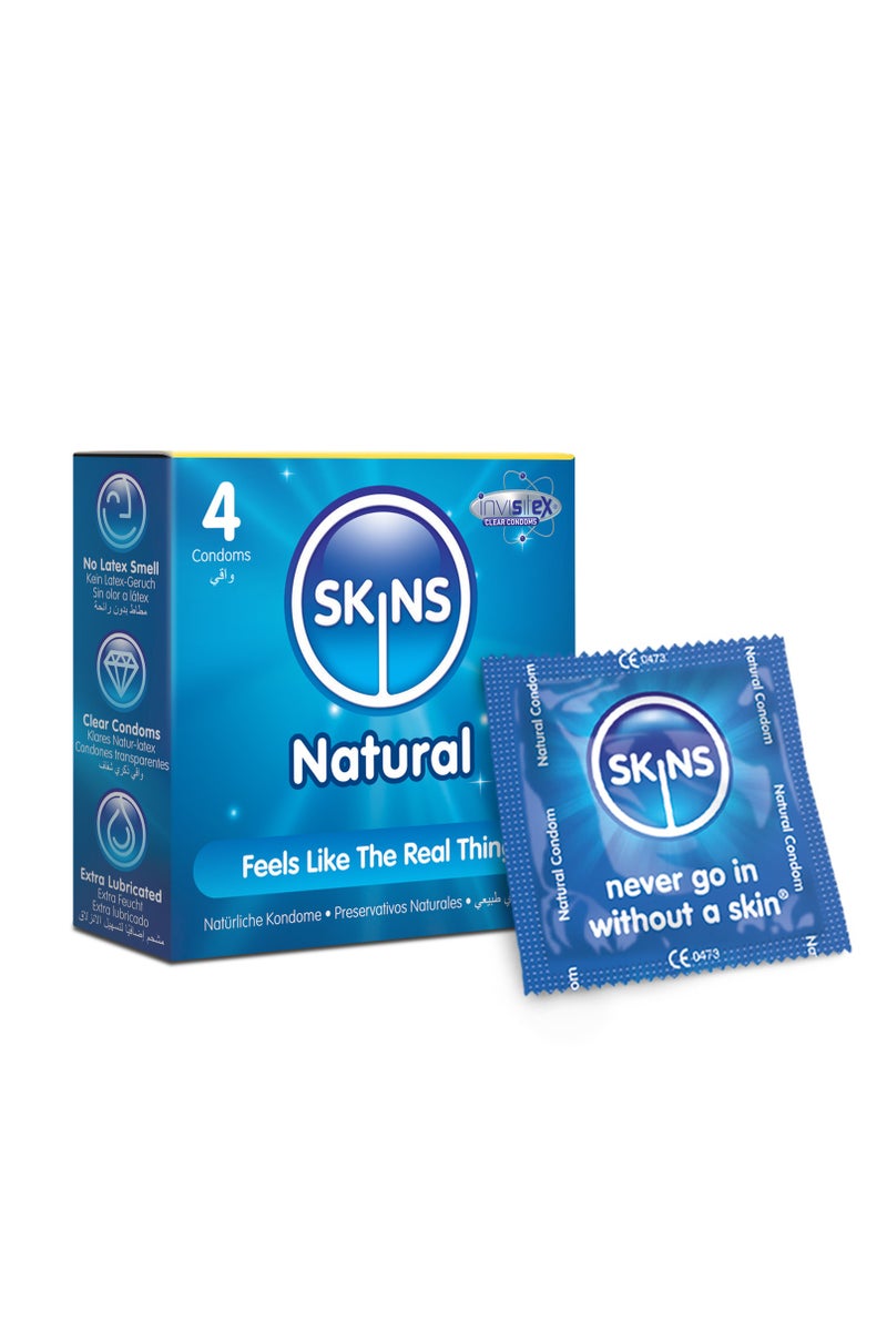 سكينز واقي ذكري سكينز طبيعية 4 قطع - Image 2