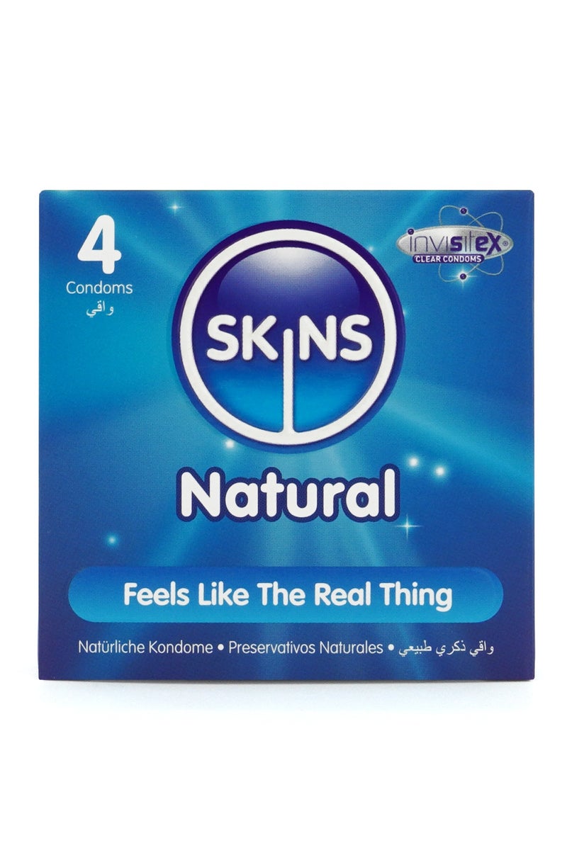 سكينز واقي ذكري سكينز طبيعية 4 قطع - Image 1