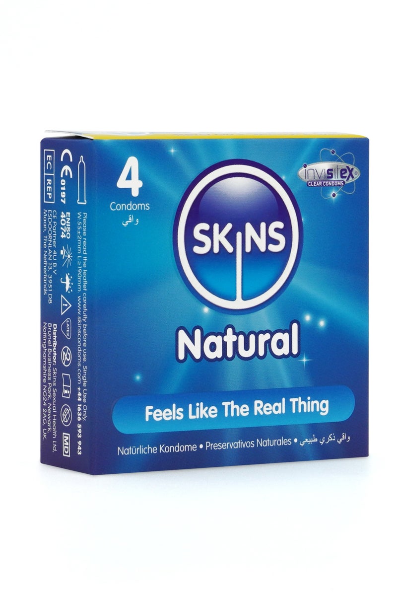 سكينز واقي ذكري سكينز طبيعية 4 قطع - Image 3