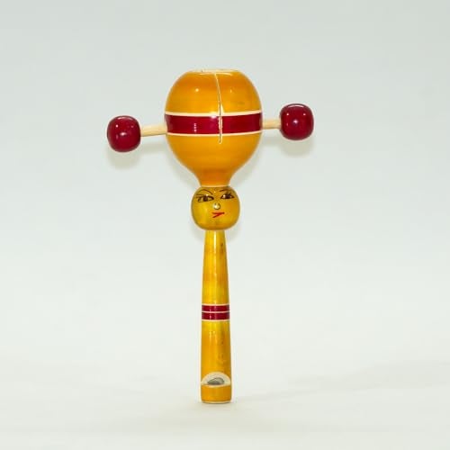 BAALVE™ Premium Channapatna Wooden Rattle Set for Babies – Pack of 2 Handcrafted Montessori Sound Toys, Natural Non-Toxic Painted Wood Rattles for Baby 3+ Month, Desi Wooden Toys. - Image 4