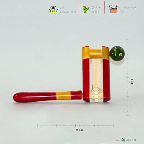 BAALVE™ Premium Channapatna Wooden Rattle Set for Babies – Pack of 2 Handcrafted Montessori Sound Toys, Natural Non-Toxic Painted Wood Rattles for Baby 3+ Month, Desi Wooden Toys. - Image 3